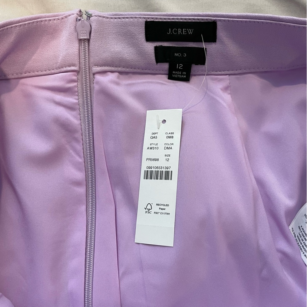 J. Crew Light Purple No. 3 Pencil Skirt Size 12 New - Picture 5 of 12